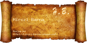 Hirczi Barna névjegykártya